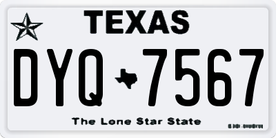 TX license plate DYQ7567