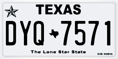 TX license plate DYQ7571