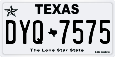 TX license plate DYQ7575