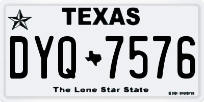 TX license plate DYQ7576
