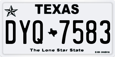 TX license plate DYQ7583