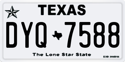 TX license plate DYQ7588