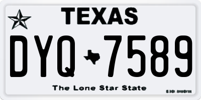 TX license plate DYQ7589