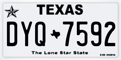 TX license plate DYQ7592