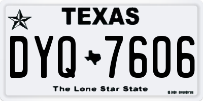 TX license plate DYQ7606