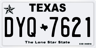 TX license plate DYQ7621