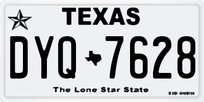 TX license plate DYQ7628