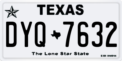 TX license plate DYQ7632