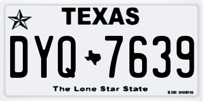 TX license plate DYQ7639