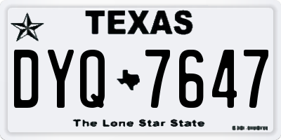 TX license plate DYQ7647