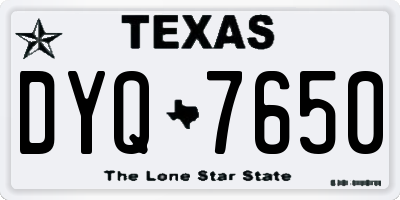 TX license plate DYQ7650