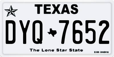 TX license plate DYQ7652