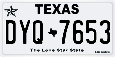 TX license plate DYQ7653