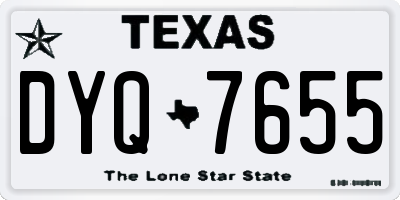 TX license plate DYQ7655