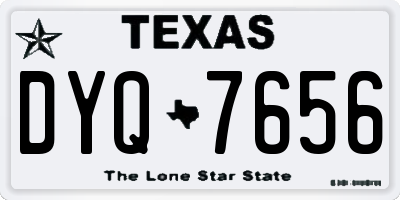 TX license plate DYQ7656