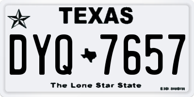 TX license plate DYQ7657