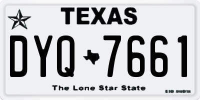TX license plate DYQ7661