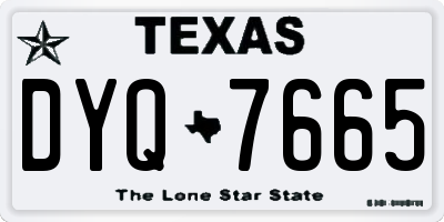 TX license plate DYQ7665