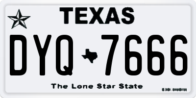 TX license plate DYQ7666