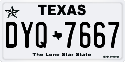 TX license plate DYQ7667
