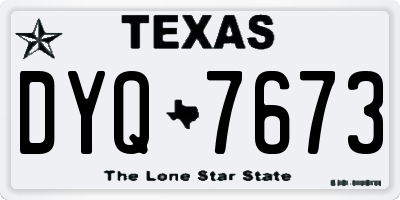 TX license plate DYQ7673