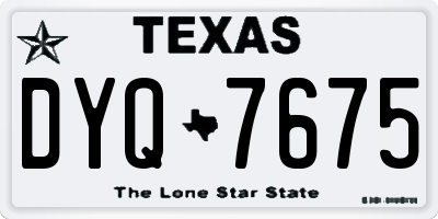 TX license plate DYQ7675