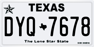 TX license plate DYQ7678