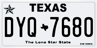 TX license plate DYQ7680