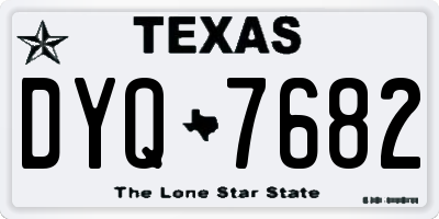 TX license plate DYQ7682