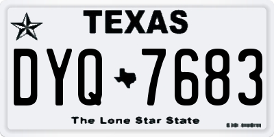 TX license plate DYQ7683