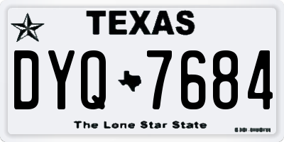 TX license plate DYQ7684