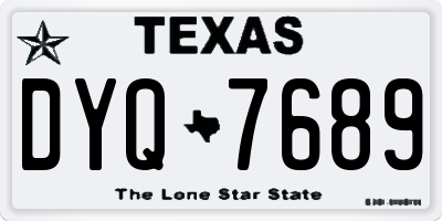 TX license plate DYQ7689