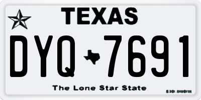 TX license plate DYQ7691