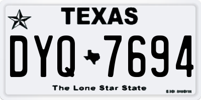 TX license plate DYQ7694