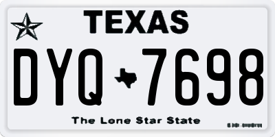 TX license plate DYQ7698