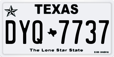 TX license plate DYQ7737