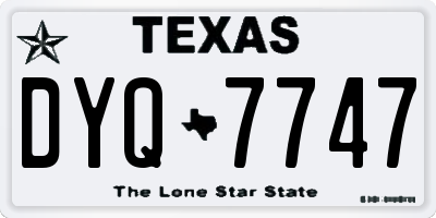 TX license plate DYQ7747