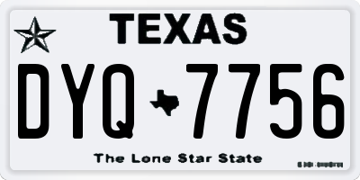 TX license plate DYQ7756