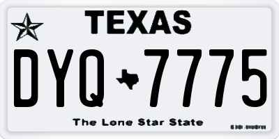 TX license plate DYQ7775
