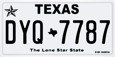 TX license plate DYQ7787