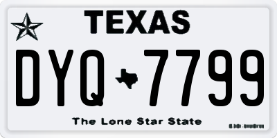 TX license plate DYQ7799