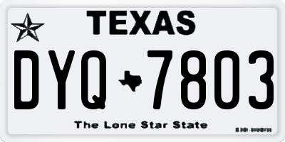 TX license plate DYQ7803