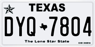 TX license plate DYQ7804