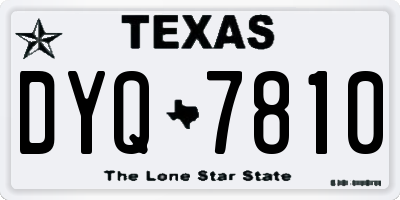 TX license plate DYQ7810
