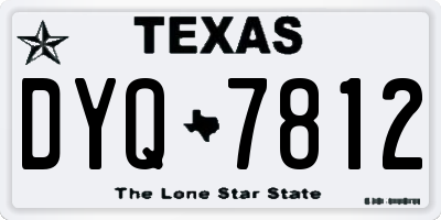 TX license plate DYQ7812