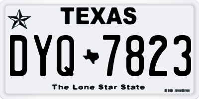 TX license plate DYQ7823