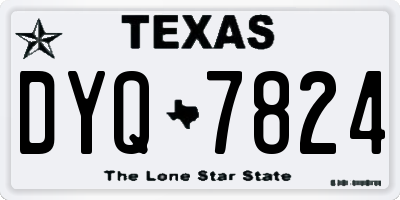 TX license plate DYQ7824