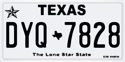TX license plate DYQ7828