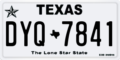 TX license plate DYQ7841