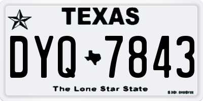 TX license plate DYQ7843